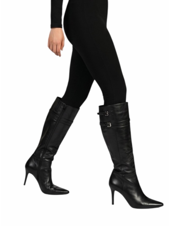 Lauren Ralph Lauren Shoes - Ralph Lauren Women’s Leather Knee-High Stiletto Boots In Black Size 8 1/2 NWOT